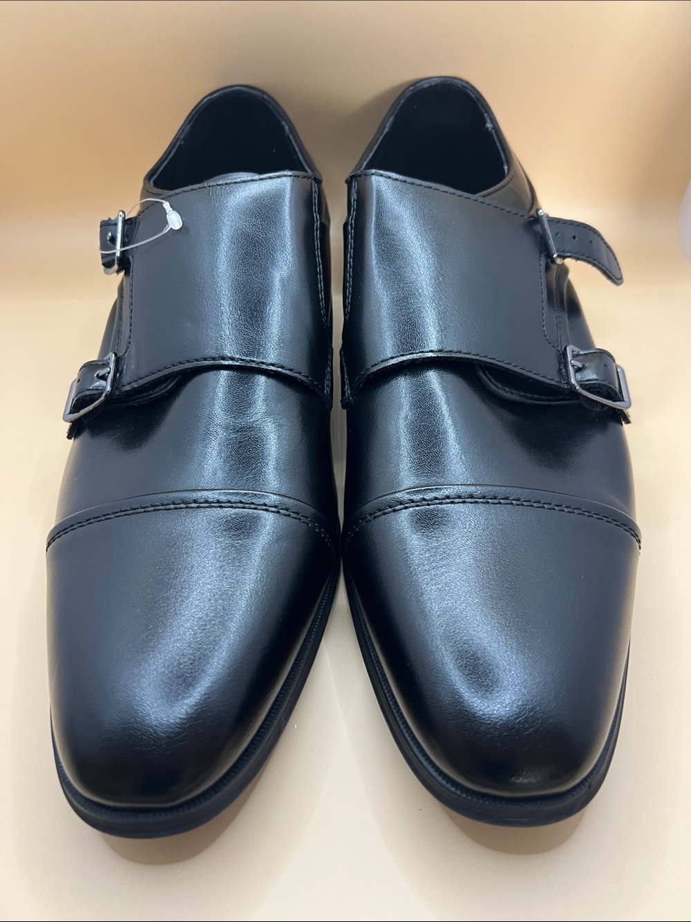 Classic Black Double Monk Strap Dress Shoes
